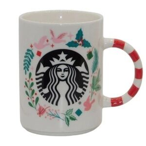 STARBUCKS 2018 HOLIDAY COLLECTION HOLIDAY WREATH AND CANDY CAN CERAMIC MUG